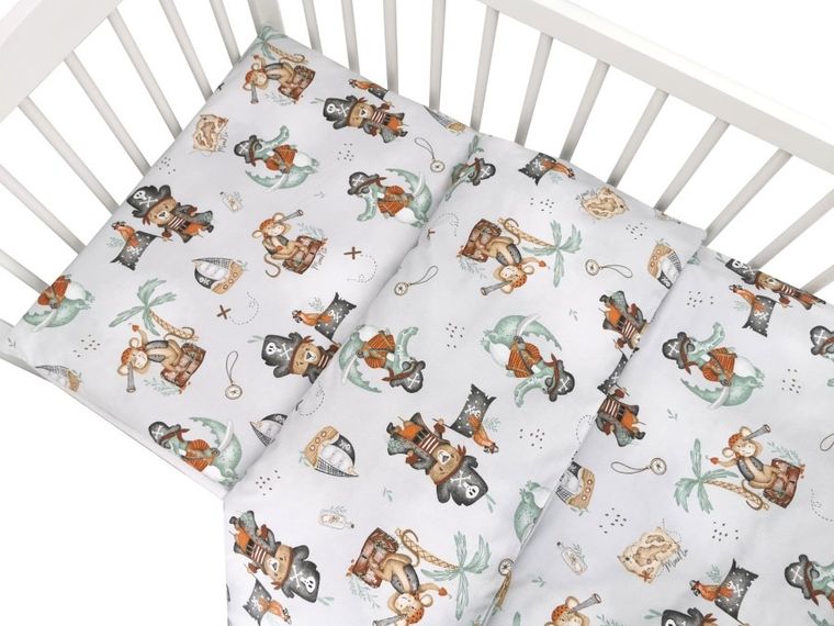 MimiNu, Piraci, 2-częściowy komplet pościeli, natural, 90-120 cm