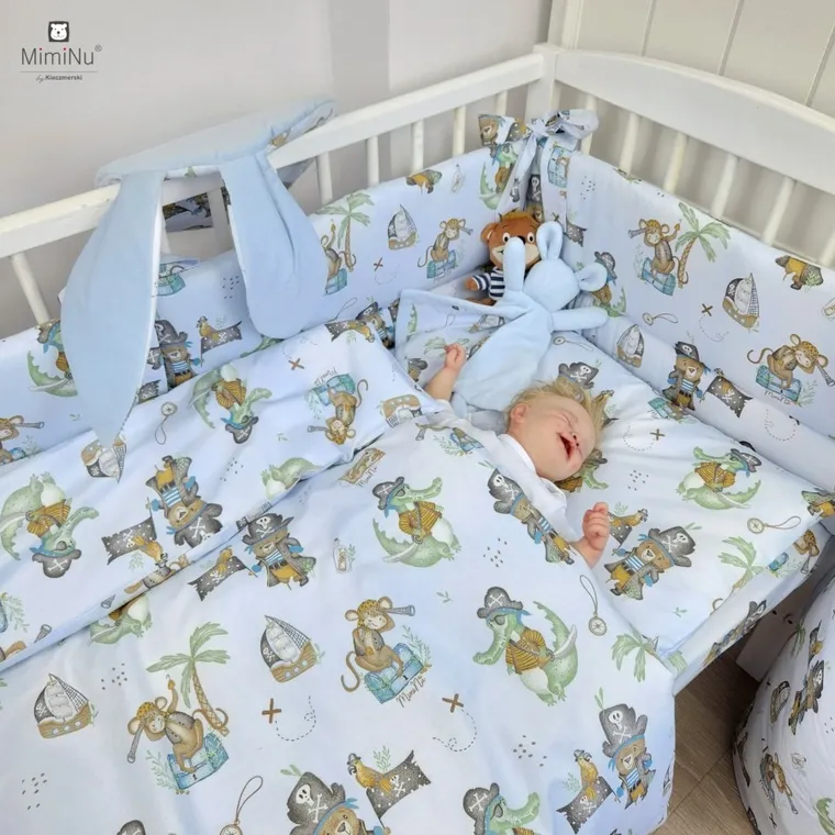 MimiNu, Piraci, poszewka na poduszkę, błękit, 40-60 cm, 2 szt.