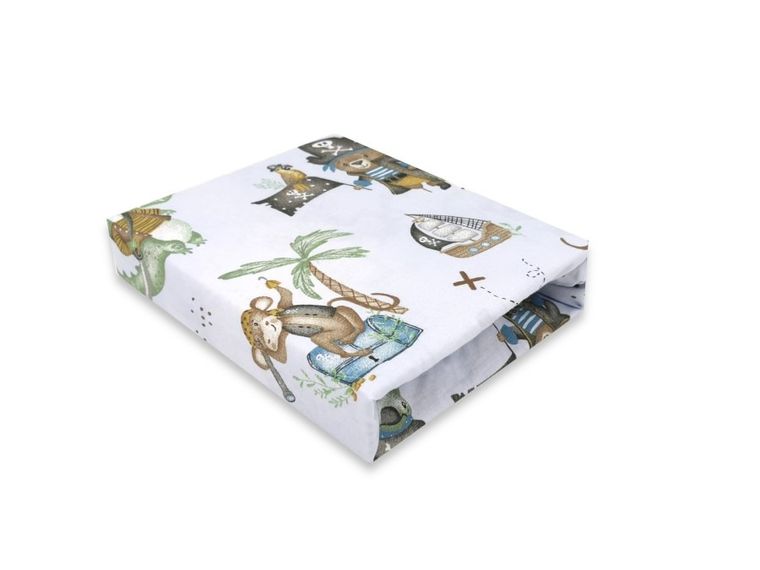 MimiNu, Piraci, prześcieradło do kołyski, błękit, 40-90 cm