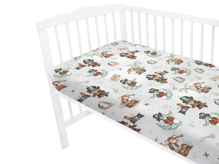 MimiNu, Piraci, prześcieradło, natural, 60-120 cm