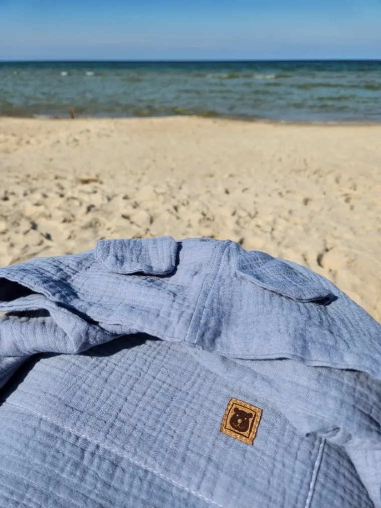 MimiNu, ponczo plażowe, szybkoschnące, rozmiar 1-4, muślin, jeans