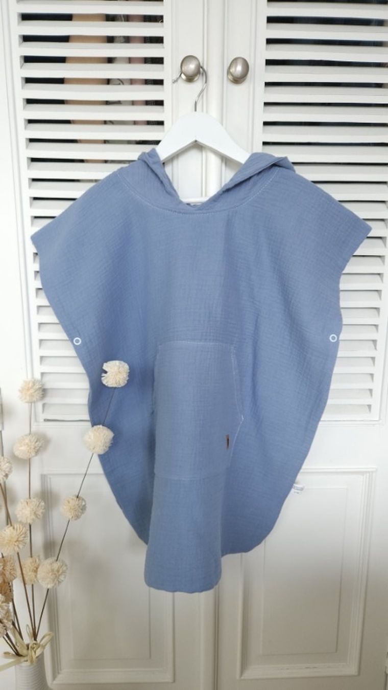 MimiNu, ponczo plażowe, szybkoschnące, rozmiar 4-7, muślin, jeans