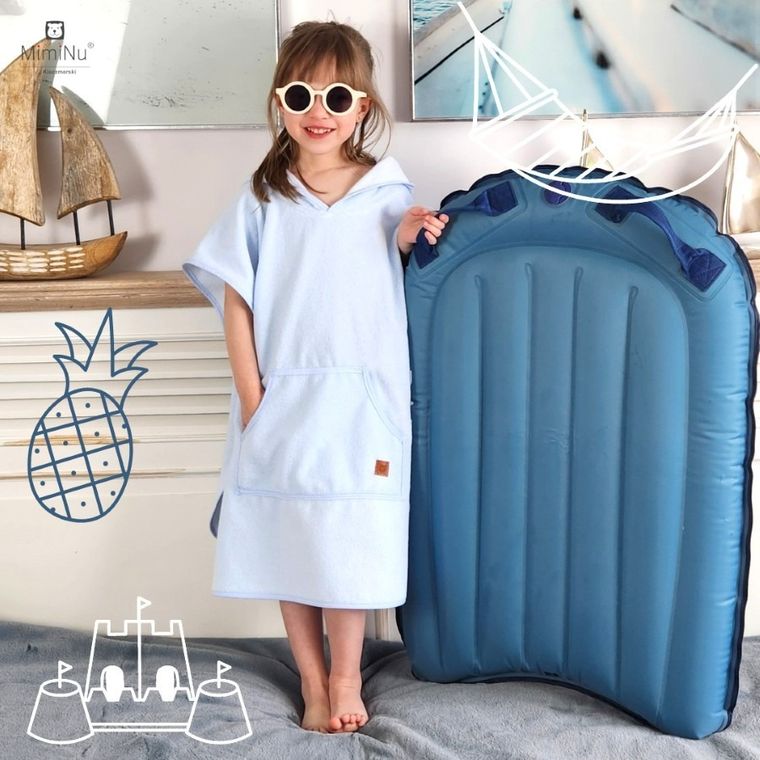 MimiNu, ponczo plażowe szybkoschnące, termofrotte, śmietanka, 4-7l