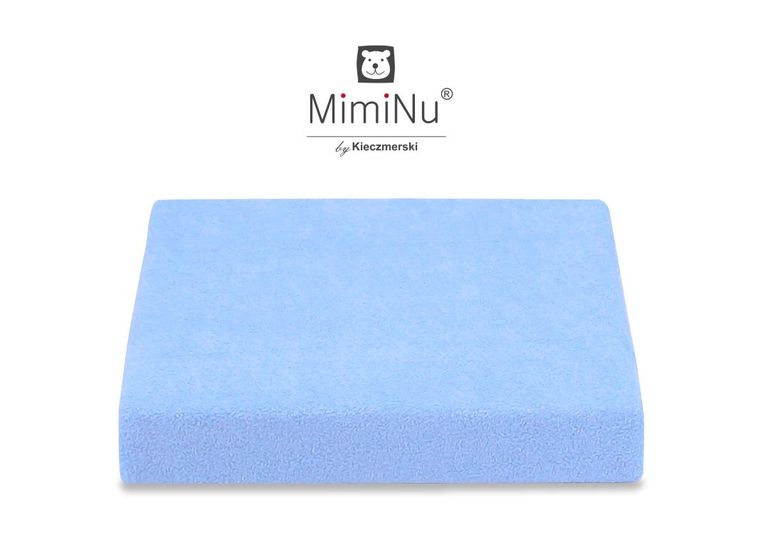 MimiNu, prześcieradło frotte z gumką, ciemnoniebieskie, 70-140 cm