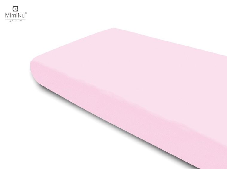 MimiNu, prześcieradło jersey z gumką, jasnoróżowe, 80-160 cm