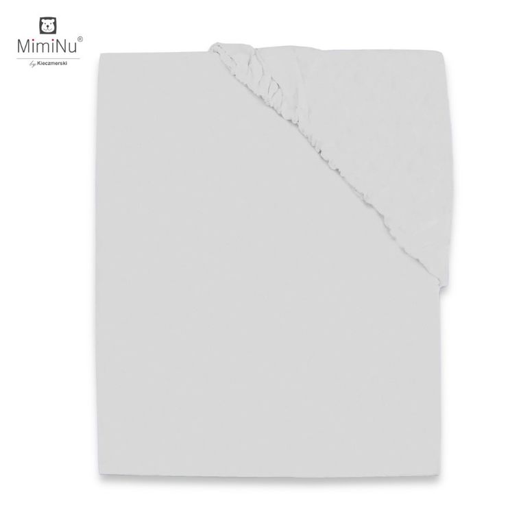 MimiNu, prześcieradło jersey z gumką, szare, 60-120 cm