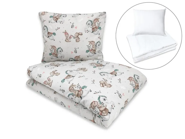 MimiNu, Quattro, Karuzela, 2-częściowy komplet pościeli z wypełnieniem, 100-160 cm