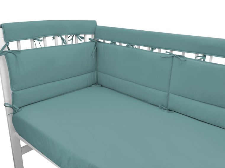 MimiNu, Royal, ochraniacz na barierki do łóżeczka, ciemna mięta, 140-20 cm