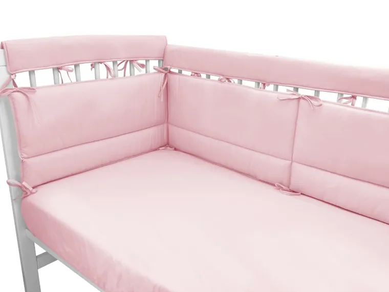 MimiNu, Royal, ochraniacz na barierki do łóżeczka, pudrowy róż, 140-20 cm