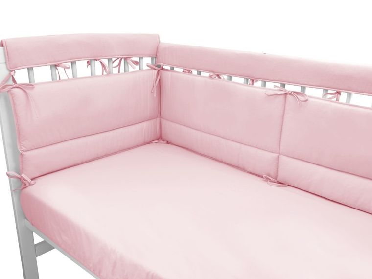 MimiNu, Royal, ochraniacz na barierki do łóżeczka, pudrowy róż, 70-20 cm