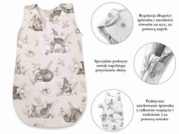 MimiNu, Samochodziki Niebieskie, śpiworek do spania na napki, rozmiar 74