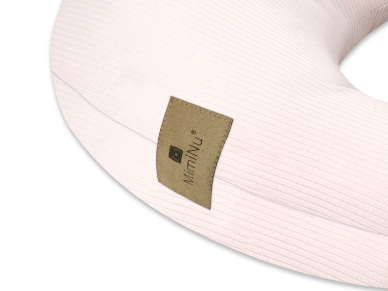 MimiNu, Soft, fasolka, poduszka do karmienia, na suwak, pudrowy róż