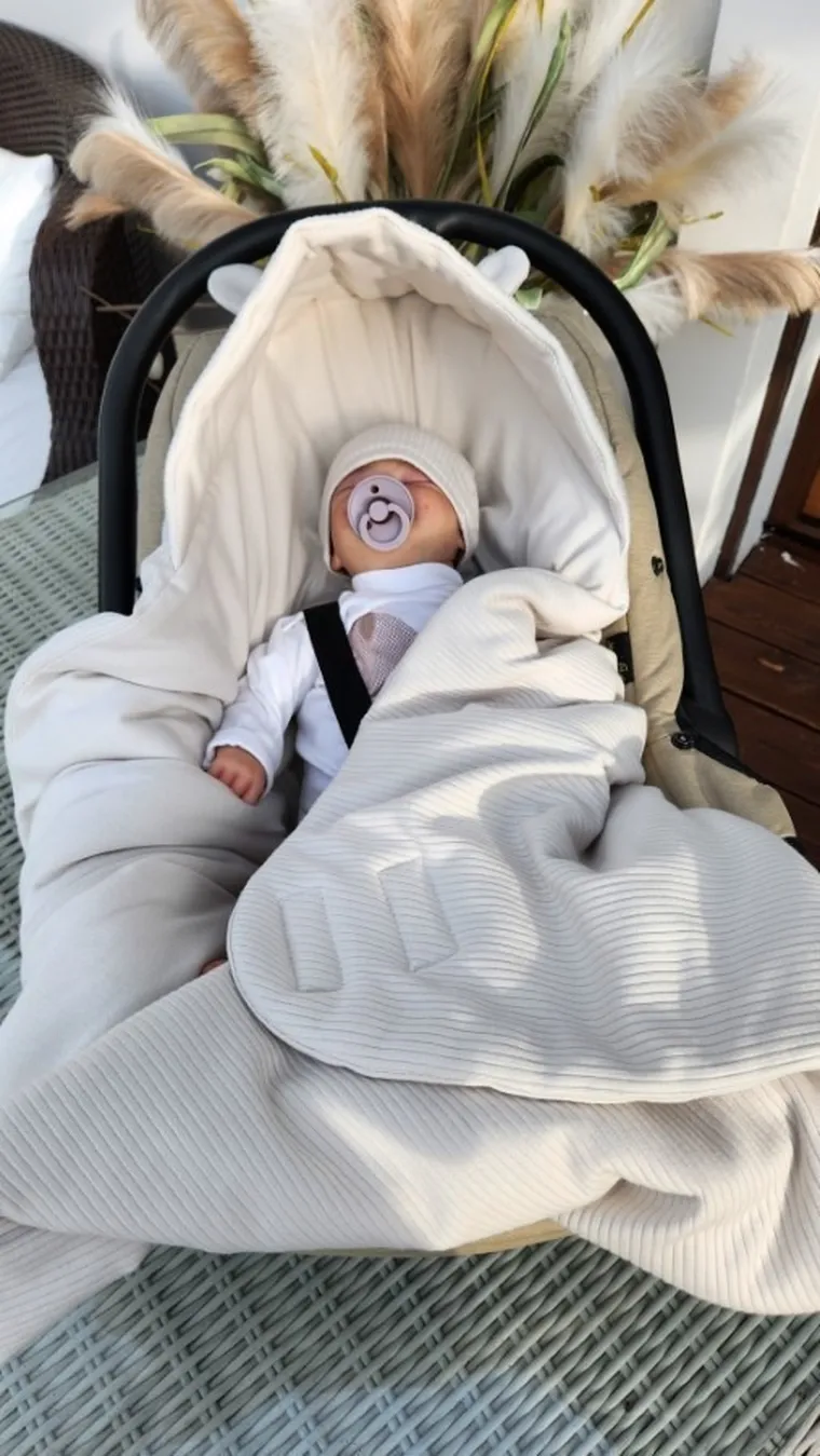 MimiNu, Soft, otulacz, śpiworek do wózka/fotelika samochodowego, beż, TOG 2-2.5, 90-90 cm, 0-3 l