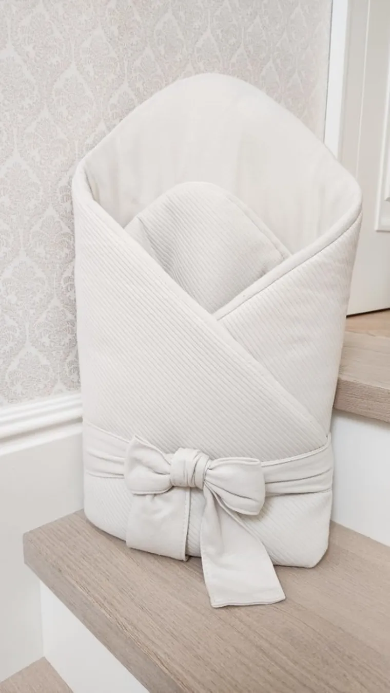 MimiNu, Soft, rożek niemowlęcy, wiązany, beż, 0-3 m