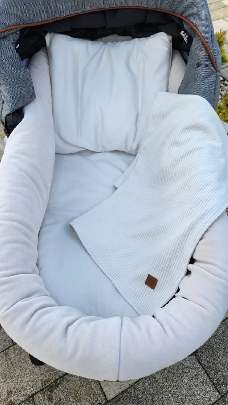 MimiNu, Soft, zestaw do gondoli/kosza Mojżesza, beż, 0-6 m