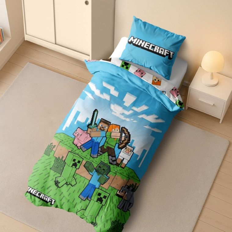 Minecraft, 2-częściowy komplet pościeli, 160-200 cm