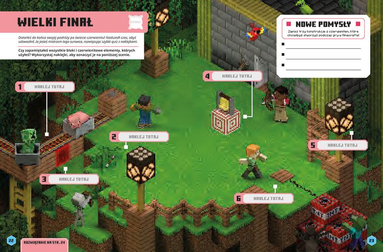 Minecraft. Naklejkowa przygoda. Czerwienit