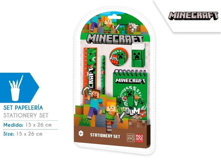 Minecraft, zestaw piśmienniczy, 5 elementów