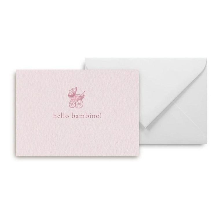 Mini kartka, hello bambino pink