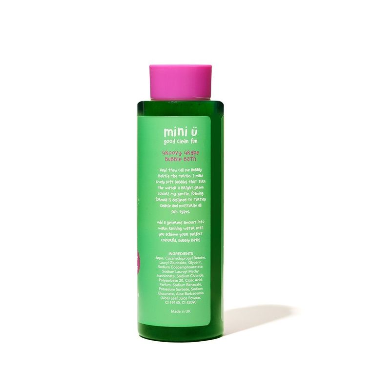 Mini U, naturalny bąbelkowy płyn do kąpieli dla dzieci i niemowląt, winogrono