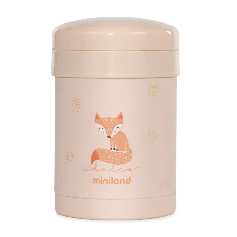 Miniland, Dolce, termos na jedzenie z 2 pojemnikami hermetycznymi, cukierkowy, 700 ml