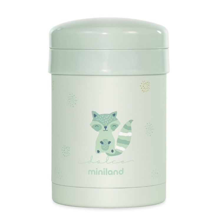 Miniland, Dolce, termos na jedzenie z 2 pojemnikami hermetycznymi, miętowy, 700 ml
