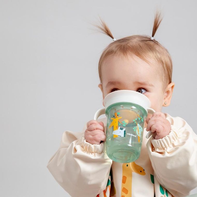 Miniland, Dżungla, kubek z silikonowym ustnikiem, 260 ml