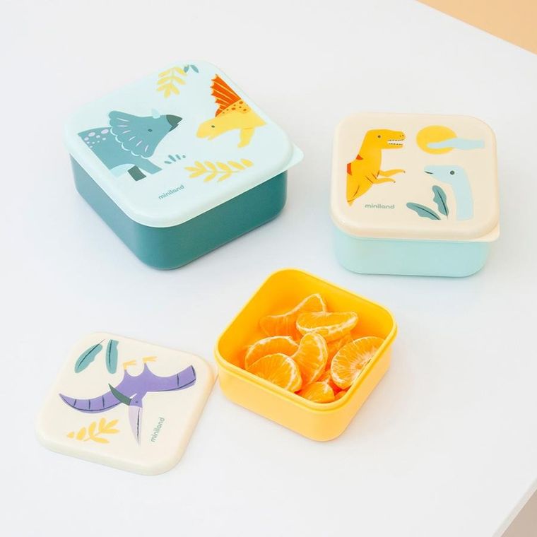 Miniland, lunchbox, Jurassic, 3 szt.