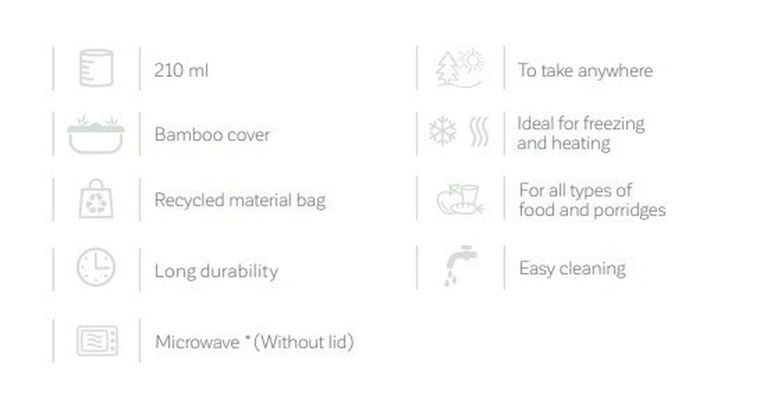 Miniland, Ptaszek, ECO-friendly, pojemniki szklane 2-210 ml + torba izotermiczna