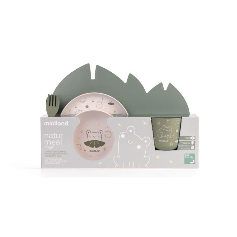 Miniland, Żabka, ECO-friendly, zestaw do karmienia, 5 szt.