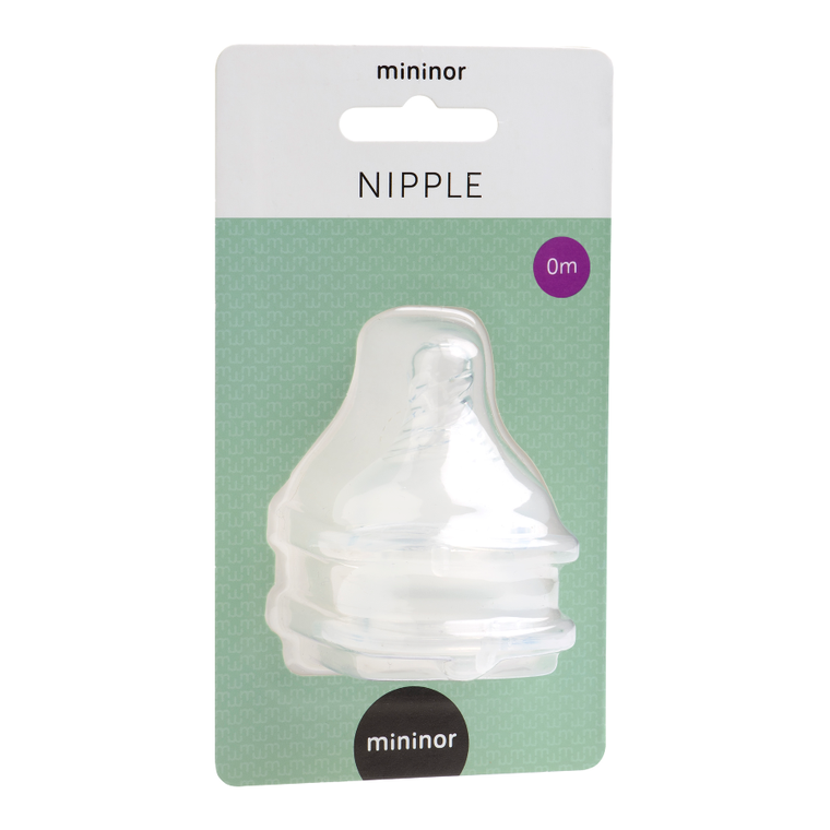 Mininor, smoczek do butelki, 0m+, 2 szt.