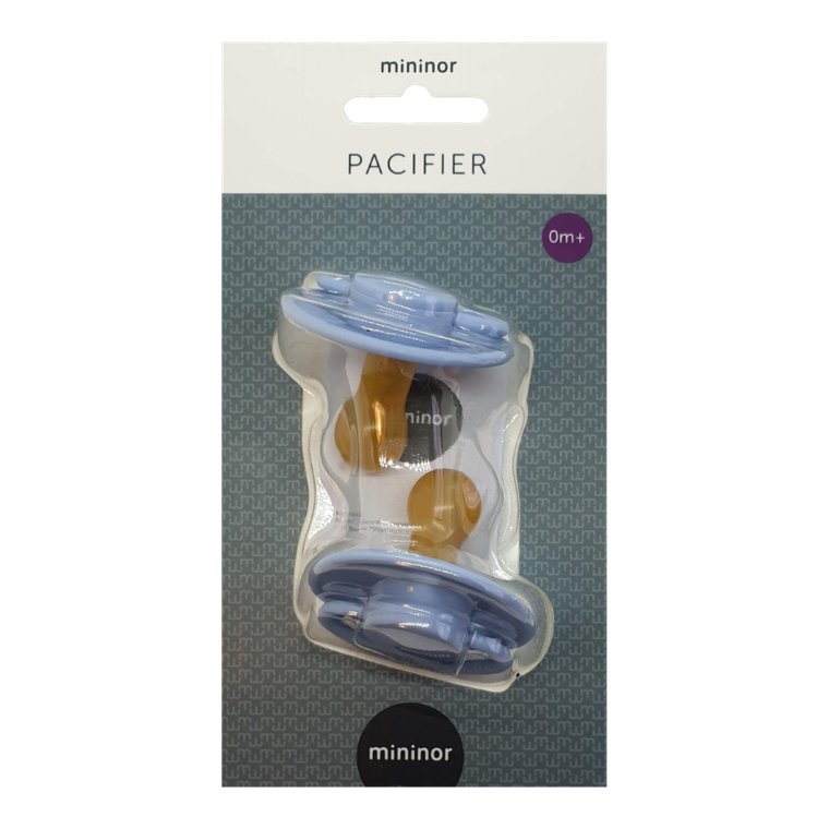 Mininor, smoczek lateksowy, Nordic Sky Blue, 0m+, 2 szt.