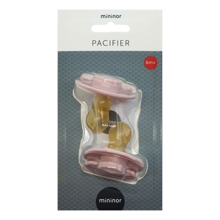 Mininor, smoczek lateksowy, Rose, 6m+, 2 szt.