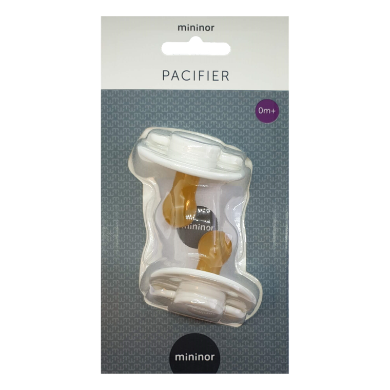 Mininor, smoczek lateksowy, Snowberry, 0m+, 2 szt.