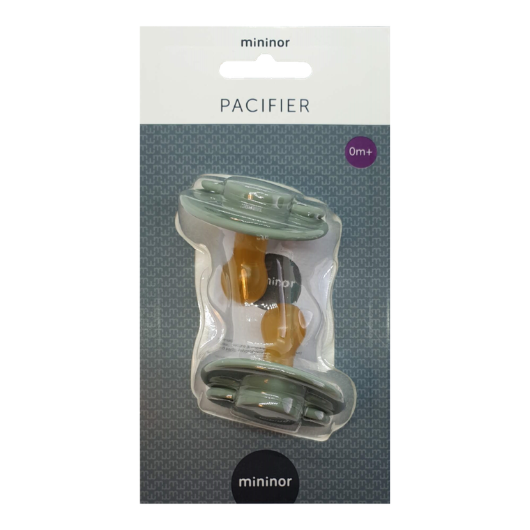 Mininor, smoczek lateksowy, Willow Green, 0m+, 2 szt.