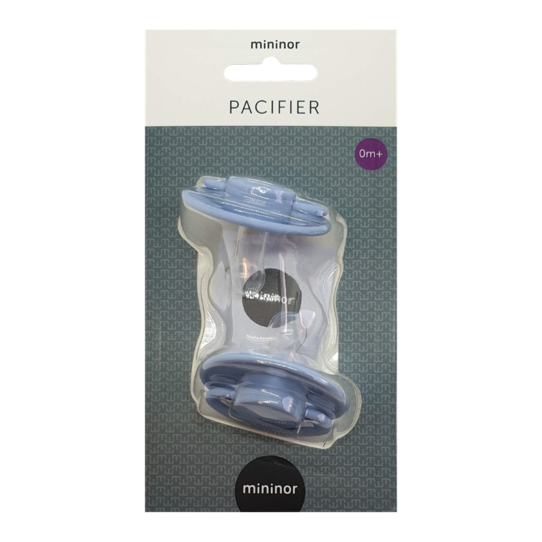 Mininor, smoczek silikonowy, Nordic Sky Blue, 0m+, 2 szt.