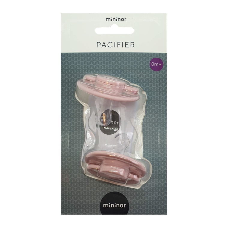 Mininor, smoczek silikonowy, Rose, 0m+, 2 szt.