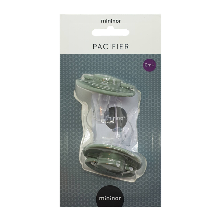 Mininor, smoczek silikonowy, Willow Green, 0m+, 2 szt.