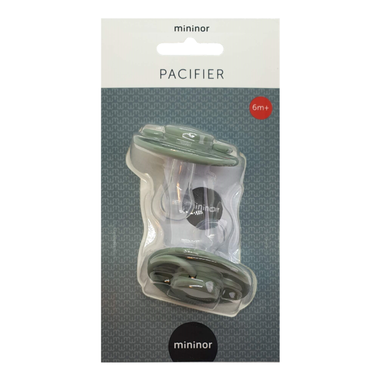 Mininor, smoczek silikonowy, Willow Green, 6m+, 2 szt.