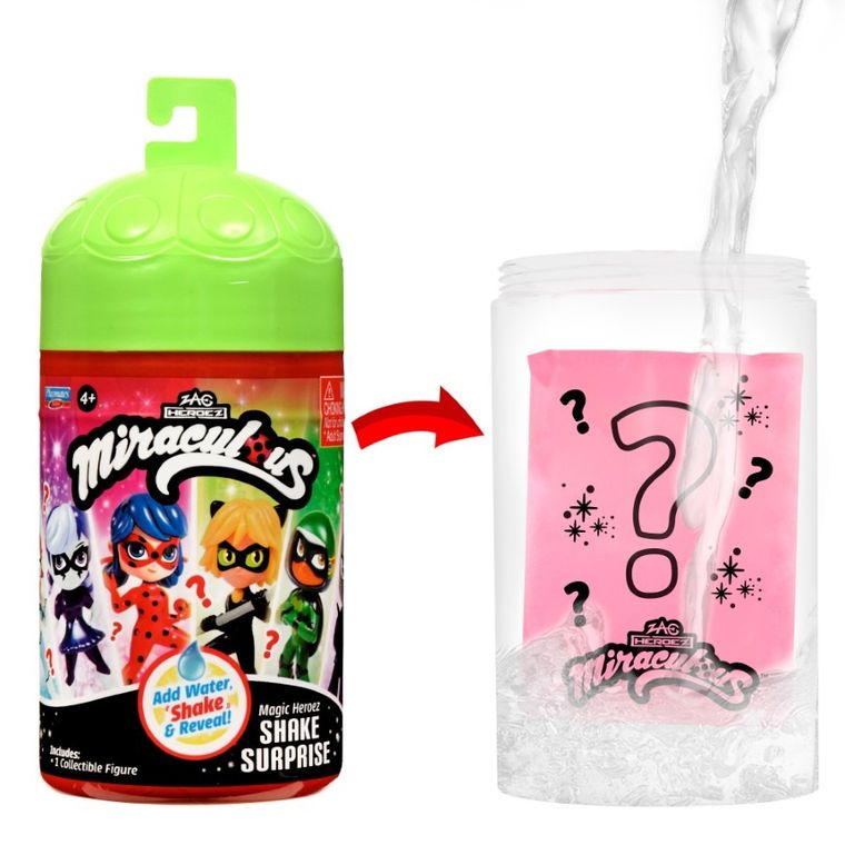 Miraculous: Biedronka i Czarny Kot, Heroez Shake Surprise, zestaw z figurką niespodzianką, 1 szt.