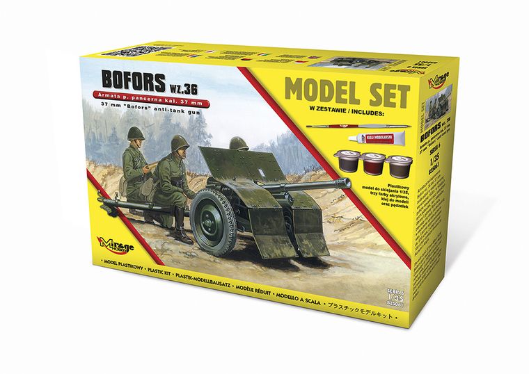 Mirage Hobby, armata przeciwpancerna BOFORS, model do sklejania
