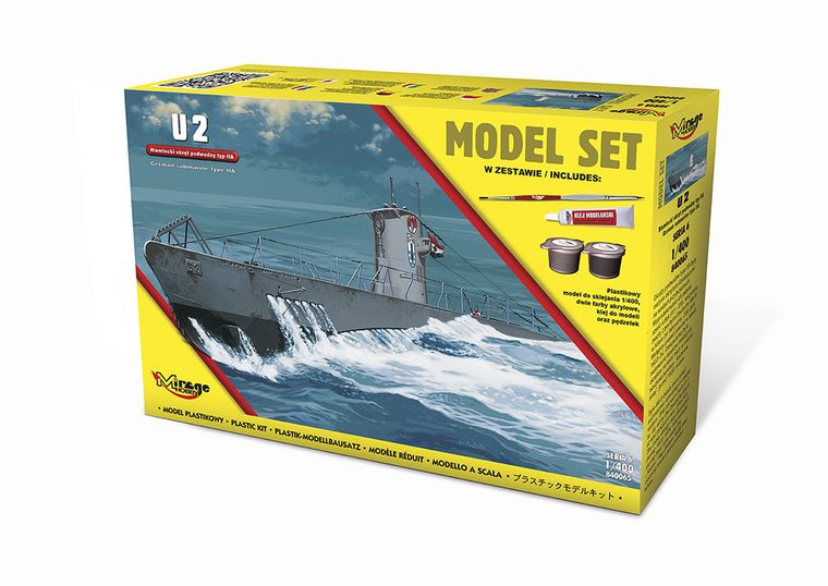 Mirage Hobby, okręt podwodny U2, model do sklejania