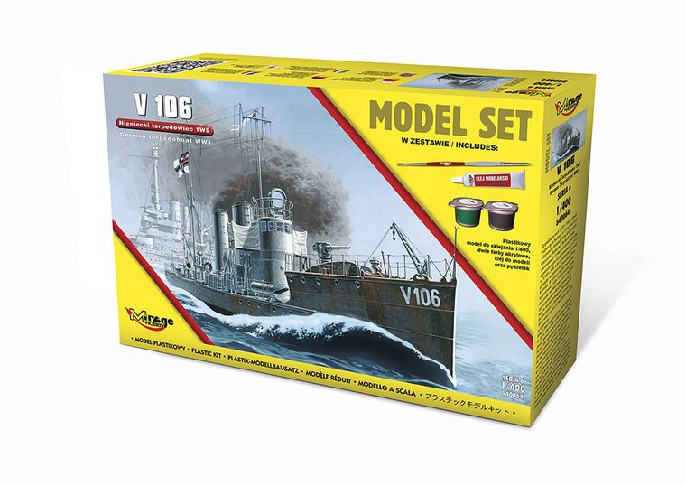 Mirage Hobby, okręt torpedowy V106, model do sklejania
