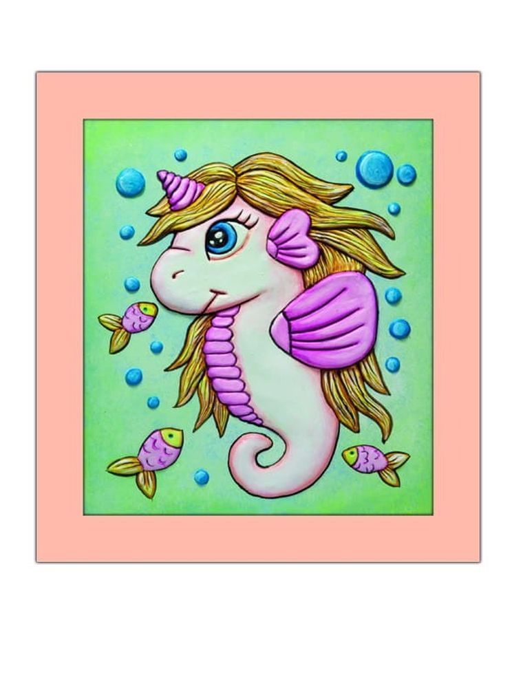 Mirage Hobby, Wypukła Malowanka, zestaw kreatywny do malowania, Fantazja, Jednorożec, Morski