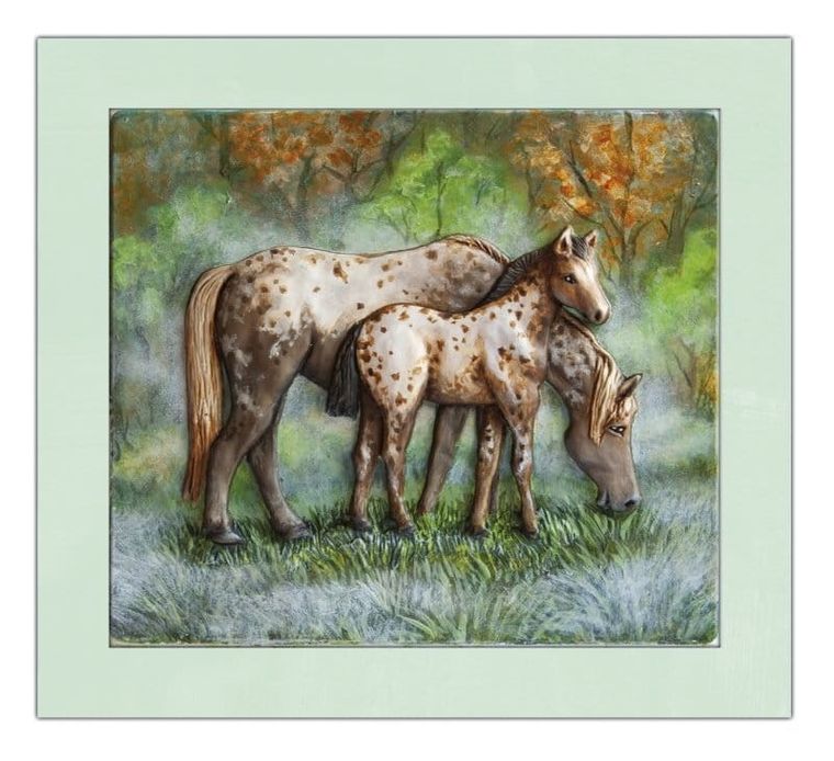 Mirage Hobby, Wypukła Malowanka, zestaw kreatywny do malowania, Konie Family, Appalosa