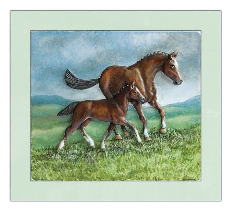 Mirage Hobby, Wypukła Malowanka, zestaw kreatywny do malowania, Konie Family, Hanowerski