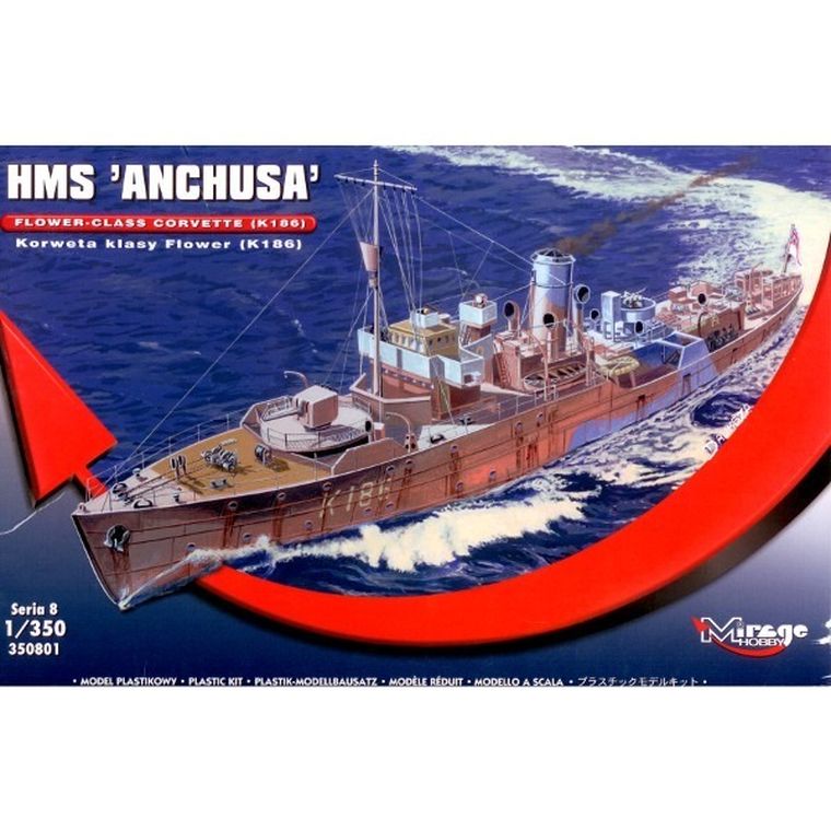 Mirage, statek HMS Anchusa, model do sklejania, 1:350