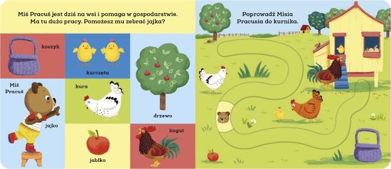 Miś Pracuś. Przesuń paluszkiem. W zoo