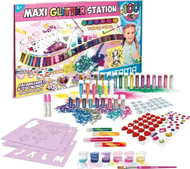 Mitama, Maxi Glitter Station, zestaw kreatywny do ozdabiania brokatem