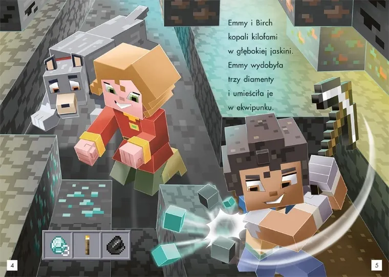 Moby w leśnym dworze. Tryb czytania. Minecraft